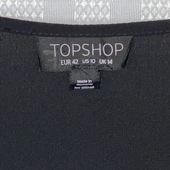 🎉TopShop Black Front Knot Long Sleeve Blouse Size 10 - Picture 5 of 8